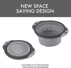 Dexas 8" Collapsible Silicone Colander in Cool Grey, Kitchen Strainer - Image 5