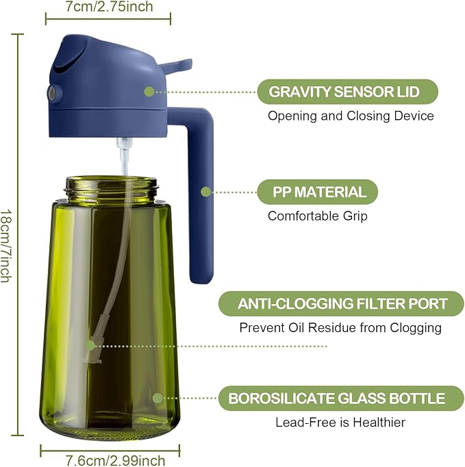 YARRAMATE 16oz/470ml Dark Green Oil Sprayer - Image 2