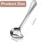 2 Pcs Gravy Ladle with Pour Spout 7.8'' Stainless Steel Small Ladle Sauce Soup - Image 2