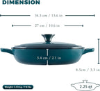Flavehc Braiser Enameled Cast Iron Braiser 2.25 qt Braiser Pan - Image 3
