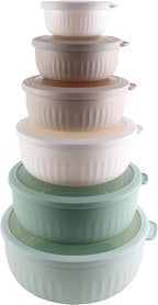 COOK WITH COLOR Prep Bowls with Lids- Wide and Deep Nesting Plastic Small by CookwithColor