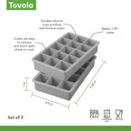 Tovolo Silicone Ice Cube Tray Oyster Gray Pack of 2 BPA Free Ice Tray Mold - Image 6