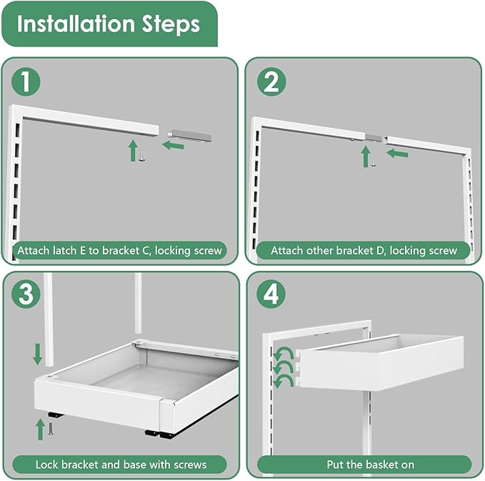REALINN Under Sink Organizer Pull Out, L-Shaped 2 Tier Cabinet Organizer - Image 7