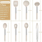 E-far Silicone Cooking Utensils Set, Slotted Turner, Soup Ladle, Pasta Server - Image 2