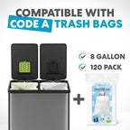 Simpli-Magic 16 Gallon Elegant Black Step Trash Can – Dual Compartment Kitchen - Image 2