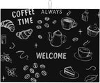 Black Ink Dish Drying Mats for Kitchen Counter, Large 18"x24" Dish Mats for by Unknown