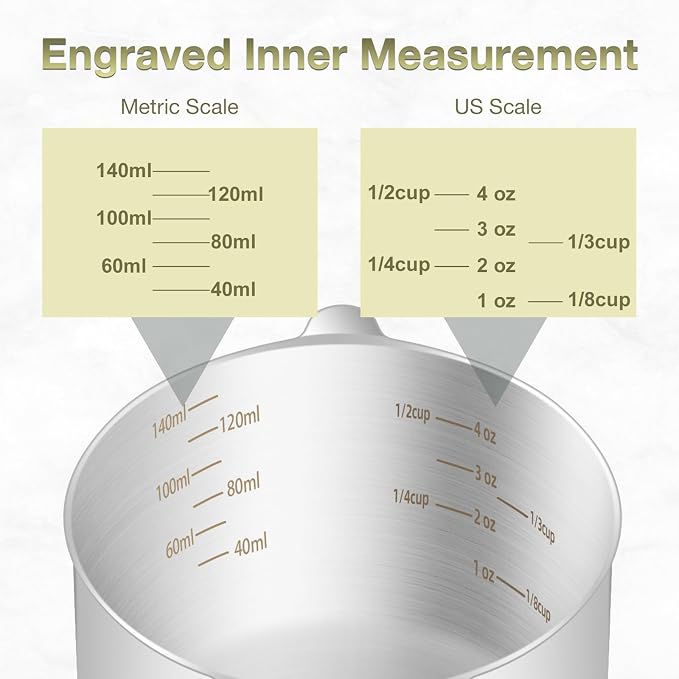 1PCS 2/3Cup Single Measuring Cup, Etched Inner Scale Stainless Steel Measure - Image 3