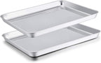 TeamFar Baking Sheet Set of 2, Baking Pans Tray Cookie Sheet Stainless Steel by TeamFar