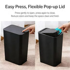 Compact Push-in Trash Can with Lid - Image 5