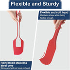 4 Pcs Silicone Spatula Set, 11.4 In, 600°F Heat Resistant Rubber Spatulas - Image 5