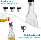 MDLUU Oil and Vinegar Dispenser Set, 17oz Clear Glass Olive Oil Bottles - Image 5