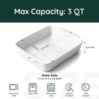 HOMBENE 3 QT Wide Ceramic Baking Dish, Lasagna Pan - Image 2