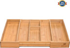 guiogc Bamboo Silverware Organizer, Expandable Kitchen Drawer Organizer and - Image 4