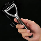 Premium Y Type 304 Stainless Steel Multifunctional Kitchen Peeler Real Wood - Image 2