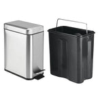mDesign Rectangular Step-Open Wastebasket Trash Can - Image 5