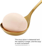 Comicfs 2 Pack Gold Gravy Ladle, SUS 304 Stainless Steel Soup Ladle, Small Soup - Image 3