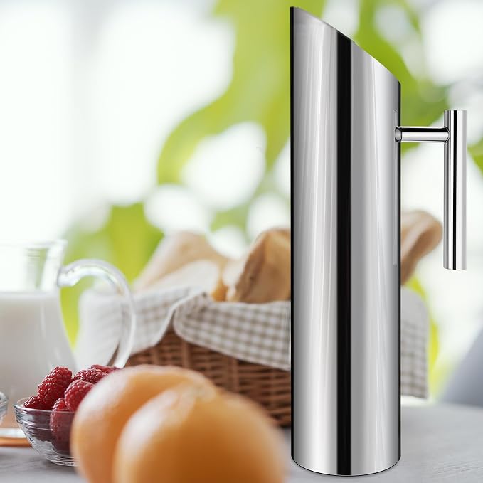 Funnymoom 6 Pack 70oz/2l Stainless Steel Water Pitcher Modern Metal Pitcher - Image 6