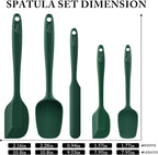 HOTEC 600℉ Heat Resistant BPA-Free Silicone Rubber Spatula Set, Kitchen Cooking - Image 2