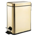 mDesign Small Modern 1.3 Gallon Rectangle Metal Lidded Step Trash Can, Compact by mDesign