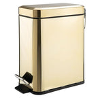 mDesign Small Modern 1.3 Gallon Rectangle Metal Lidded Step Trash Can, Compact by mDesign