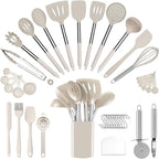Silicone Cooking Utensils Set Utensil: 40 Pcs Black Stainless Steel Cookware Set by InspiredLivingKitchenHealth