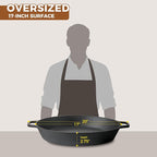 EDGING CASTING Pre-Seasoned Large Cast Iron Skillet 17 Inch, Dual Handle - Image 9