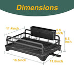 LIYI Dish Drying Rack and Sink Organiser, Removable Drainer Tray, Adjustable - Image 5