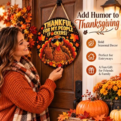Thanksgiving Decorations - Funny Thanksgiving Turkey Wooden Sign - Image 6
