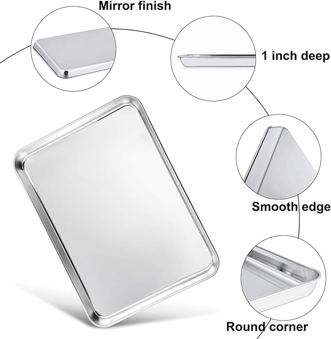 TeamFar Baking Sheet, 17.6’’ x 13’’ x 1’’ Stainless Steel Large Cookie Sheet - Image 3