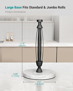Paper Towel Holder Countertop, Marble Weighted Base, Glossy Black, One-Handed - Image 7