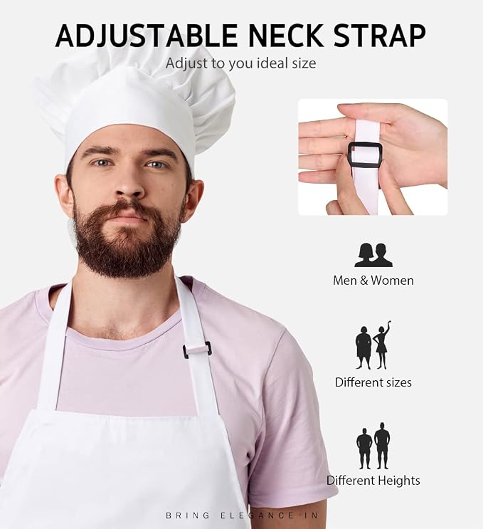 Syntus Apron for Men Women, Adjustable Cooking Kitchen Chef Aprons - Image 5