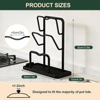Kitchen Pot Lid Storage Rack: Carbon Steel Double Layer Pot Lid Organizer - Image 4