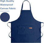 Apron for Men Women with Adjustable Straps and Large Pockets, Canvas Cotton - Image 4