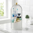 Makeup Brush Holder with Lid 360° Rotating 3-Compartment Makeup Organizers - Image 7