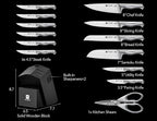 WIZEKA Kitchen Knife Set with Block: Razor Sharp 15 Pcs Professional Chef Knife - Image 5