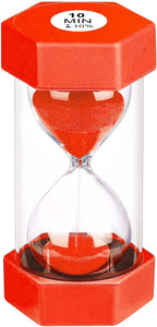 10 Minute Hourglass Sand Timer, Unbreakable Red Hourglass Sand Watch 10 Min by YLTIMER