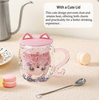 Gifts for Women Cat Gifts Double Walled Glass Coffee Latte Cup Cute Stuff Cat Mug Gifts for Her Christmas Stocking Fillers,Birthday,Valentines,Halloween Presents for Women,Kid,Mum,Teacher - Image 2