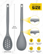 Pack of 2 Silicone Cooking Spoons, Non Stick Solid Kitchen Spoon - Image 3