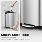 ELPHECO Kitchen Trash Can with Lid Soft Close, 13 Gallon / 50L Stainless Steel - Image 5