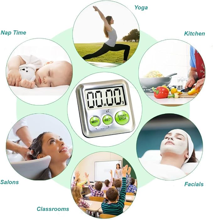 Elegant Digital Kitchen Timer Stainless Steel - Image 7