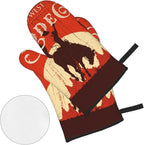 Oven Mitts and Pot Holders Sets of 4, Cowboy Horse Sunset Saguaro Desert Wild - Image 3