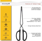 HINMAY 10" Stainless Steel Scissor Tongs - Image 2
