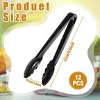 Mwellewm 12 Pc Serving Tongs 9 Inch Bulk Reusable or Disposable Plastic Tongs - Image 5