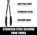 Kitchen Tongs with Silicone Tips, Kitchen Tongs, Cooking Tongs, Premium - Image 2
