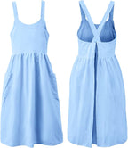 Uaussi Cotton Linen Apron Cross Back Work Apron by Uaussi