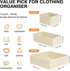 DIMJ Drawer Organizer Clothes, 15 Pack Dresser Organizer, Foldable Closet - Image 2