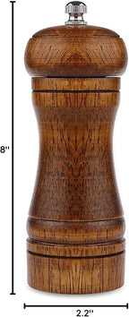 Pepper Grinder - 5 inch Pepper Mill Pepper Grinder Refillable Oak Salt and - Image 7
