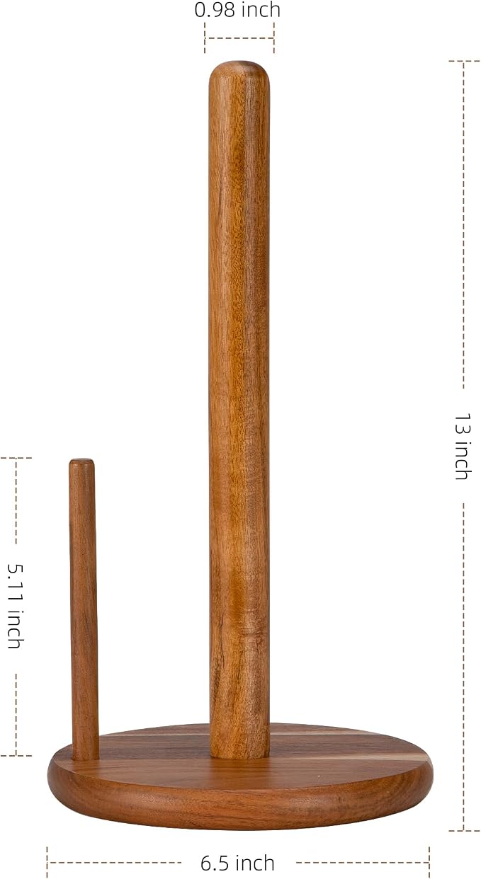 Acacia Wood Paper Towel Holder Countertop, Wooden Paper Towel Holder Thicken - Image 2