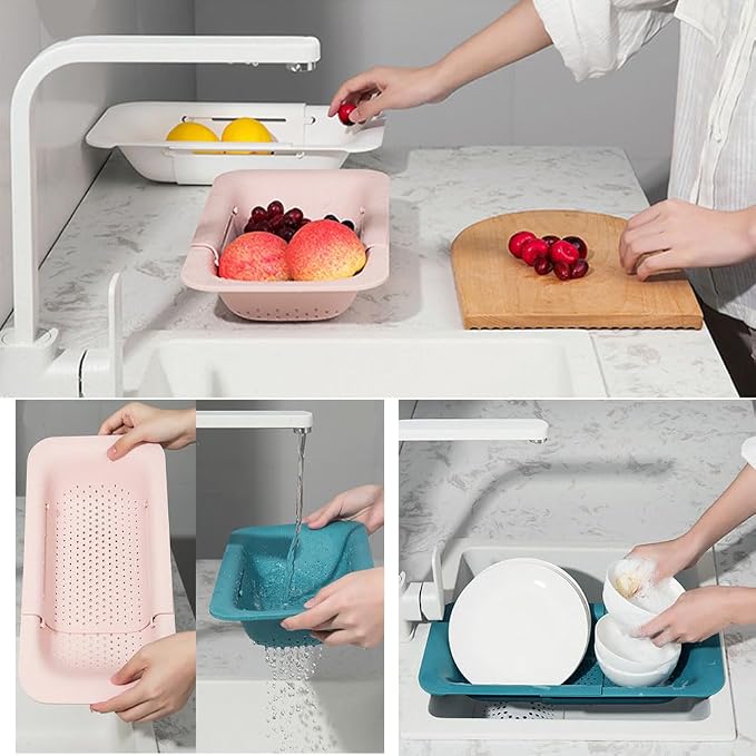 NIWWIN Collapsible Kitchen Colander Strainer, Expandable Over the Sink Colander - Image 6