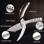 Kitchen Shears Heavy Duty, Stainless Steel Sharp Poultry Kitchen Scissors - Image 5